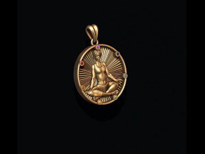 Yoga pendant with gems 3D Print Model