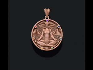 Yoga pendant with gems 3D प्रिंट मॉडल