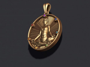 Yoga pendant with gems 3D प्रिंट मॉडल