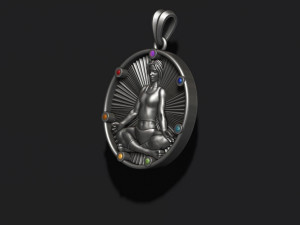 Yoga pendant with gems 3D प्रिंट मॉडल