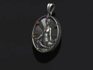 Yoga pendant with gems 3D Print Model
