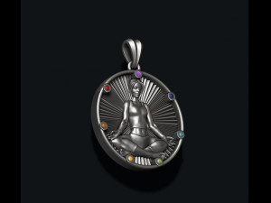 Yoga pendant with gems 3D प्रिंट मॉडल
