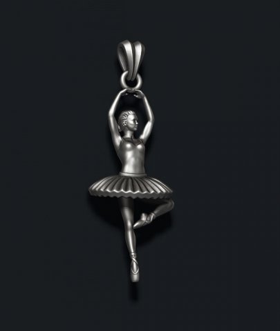 Ballerina ballet dancer pendant 3Dプリントモデル .c4d .max .obj .3ds .fbx .stl .blend 