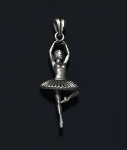 Ballerina ballet dancer pendant 3D Print Model .c4d .max .obj .3ds .fbx .stl .blend