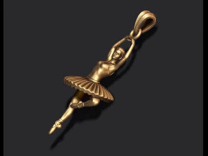 Ballerina ballet dancer pendant 3D Print Model