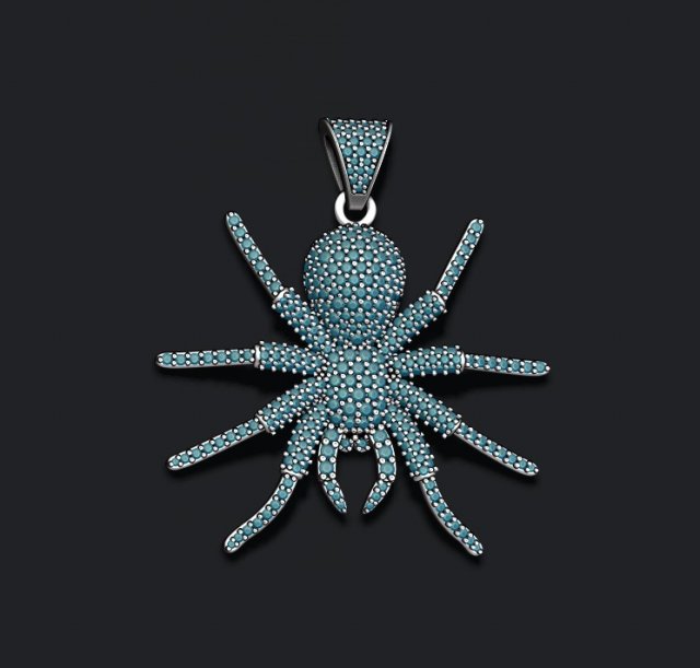 Spider with gems pendant 3D-Druckmodell .c4d .max .obj .3ds .fbx .stl .blend 