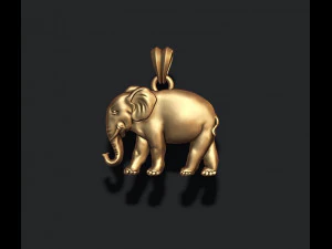 코끼리 펜던트 밑부조 3D 프린트 모델