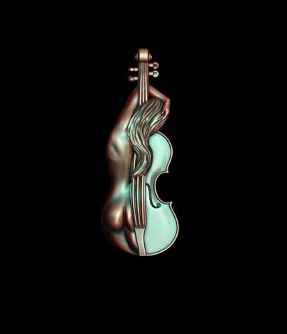 Violin girl pendant Modelo de impresión 3D .c4d .max .obj .3ds .fbx .stl .blend 
