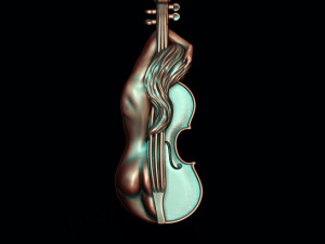 Violin girl pendant 3D Print Model