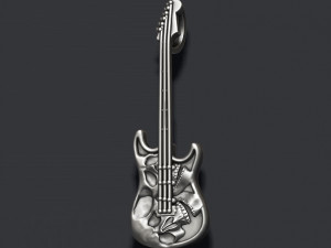Skulls on guitar pendant Modelo de impresión 3D