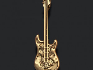 Skulls on guitar pendant 3D 打印模型