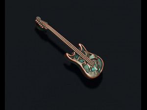 Skulls on guitar pendant 3D 打印模型