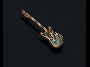 Skulls on guitar pendant 3D Print Model