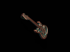 Skulls on guitar pendant 3D 打印模型