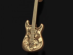 Skulls on guitar pendant 3D Print Model