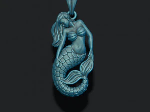 Mermaid pendant basrelief 3D Print Model