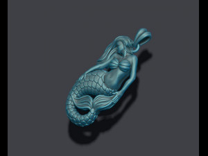 Mermaid pendant basrelief 3D-Druckmodell