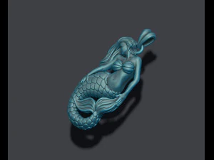 Mermaid pendant basrelief 3D Print Model