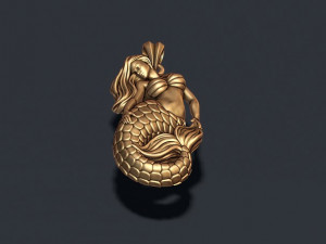 Mermaid pendant basrelief 3D-Druckmodell