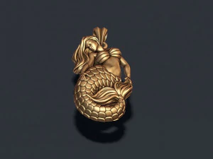 Mermaid pendant basrelief 3D Print Model