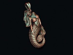 Mermaid pendant basrelief 3D-Druckmodell