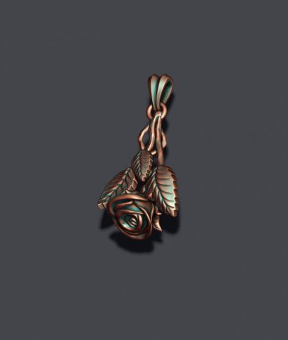 Rose pendant 3D Print Model .c4d .max .obj .3ds .fbx .stl .blend