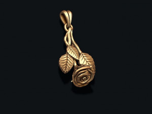Rose pendant 3D Print Model