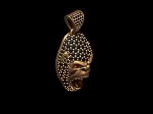 Gorilla head pendant with gems 3D Print Model