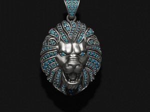 Lion necklace with gems Modelo de impresión 3D