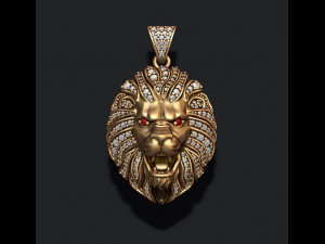 Lion necklace with gems 3D Принт Модель