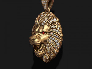 Lion necklace with gems 3D Принт Модель