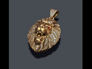 Lion necklace with gems 3D Принт Модель