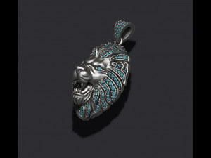Lion necklace with gems 3D Принт Модель