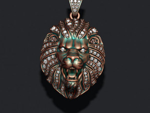 Lion necklace with gems 3D Принт Модель