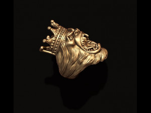 King Gorilla with crown ring 3D Print Model