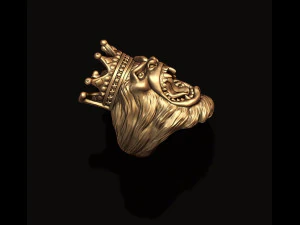King Gorilla with crown ring 3D Print Model