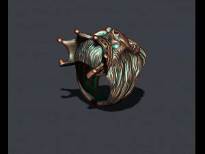 King Gorilla with crown ring 3D Print Model