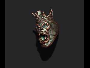 King Gorilla with crown ring 3D Print Model