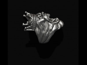 King Gorilla with crown ring 3D Print Model
