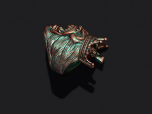King Gorilla with crown ring 3D Print Model