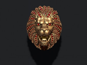 Lion ring with gems Model do druku 3D