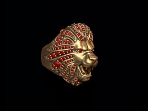Lion ring with gems 3D प्रिंट मॉडल