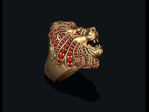 Lion ring with gems 3D प्रिंट मॉडल