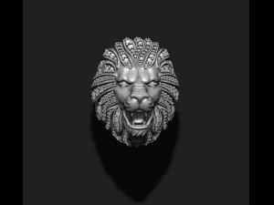 Lion ring with gems 3D प्रिंट मॉडल