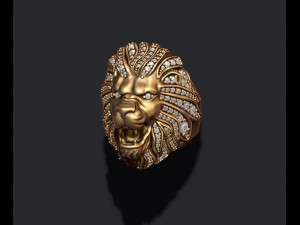 Lion ring with gems 3D प्रिंट मॉडल