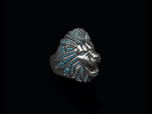 Lion ring with gems 3D प्रिंट मॉडल