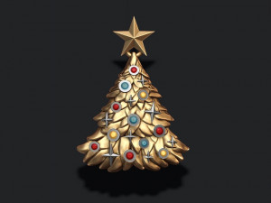 Christmas Tree pendant with gems 3D प्रिंट मॉडल