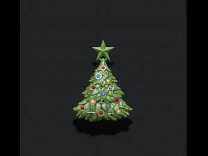 Christmas Tree pendant with gems 3D-Druckmodell