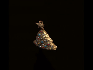 Christmas Tree pendant with gems 3D-Druckmodell