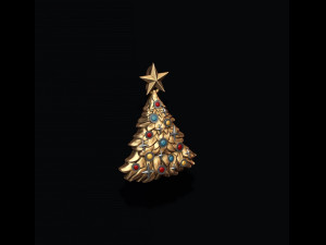 Christmas Tree pendant with gems 3D-Druckmodell